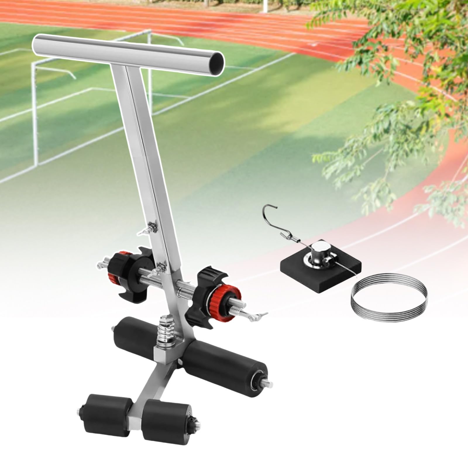 UMJIGF Hand-Push Court Line Tape Machine, Parking Lot Striping Machine, Floor Tape Applicator, The Maximum Circle Radius is 22Ft, with Circle Drawing Kit