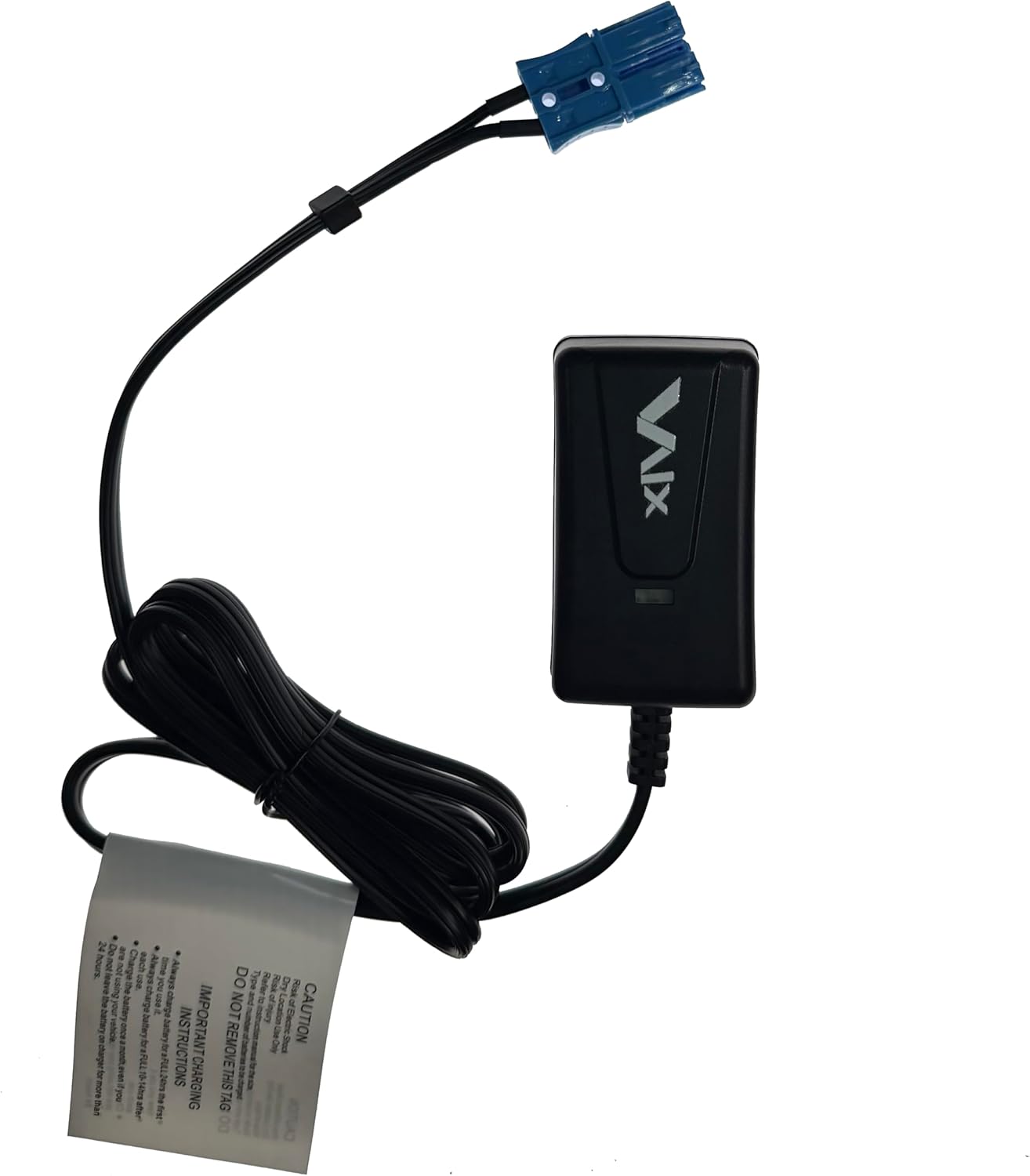 VAIX 12 Volt Battery Charger for Kid Trax Dodge Ram 3500 Mini Coupe Rideamales Scout Pony Josie Unicorn Disney Mickey Minnie Mouse Coupe, 12V Charger Compatible with Child Ride On Car Small Blue Plug