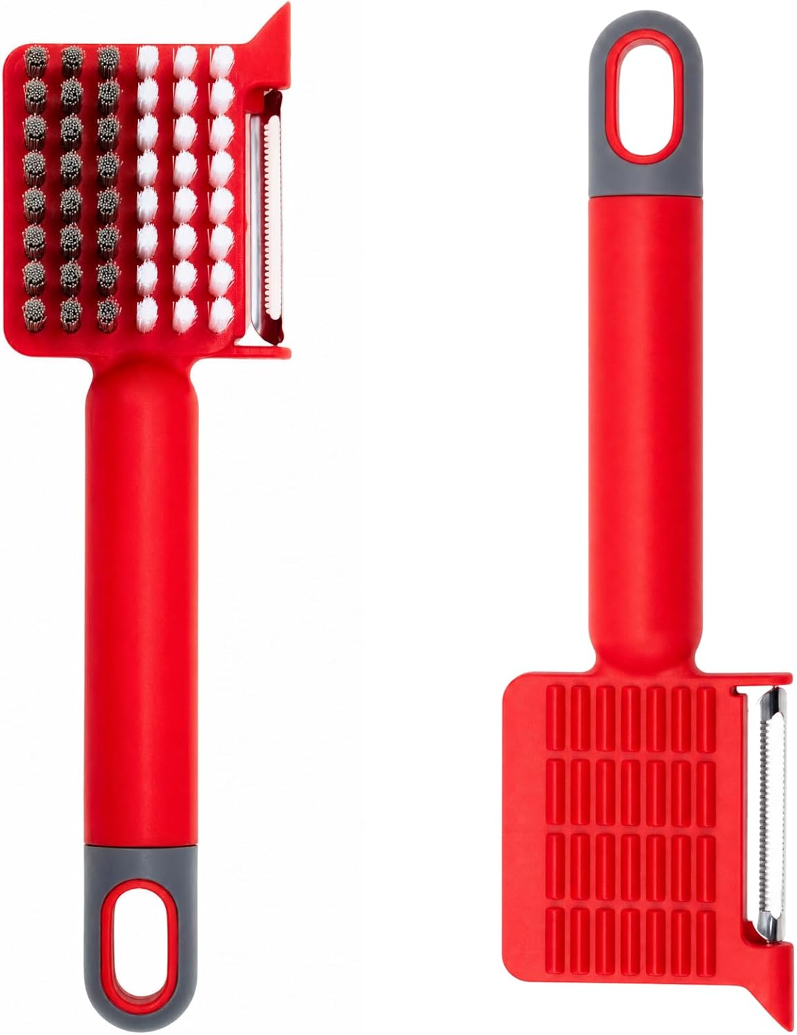 2 Pack Vegetable Brush & Potato Scrubber with Built-in Peeler