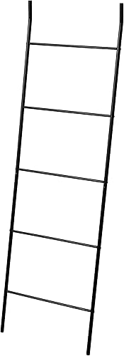 Miniatura 8 de Zenna Home Torre de lino de baño estilo escalera en negro mate Mate negro,Espresso