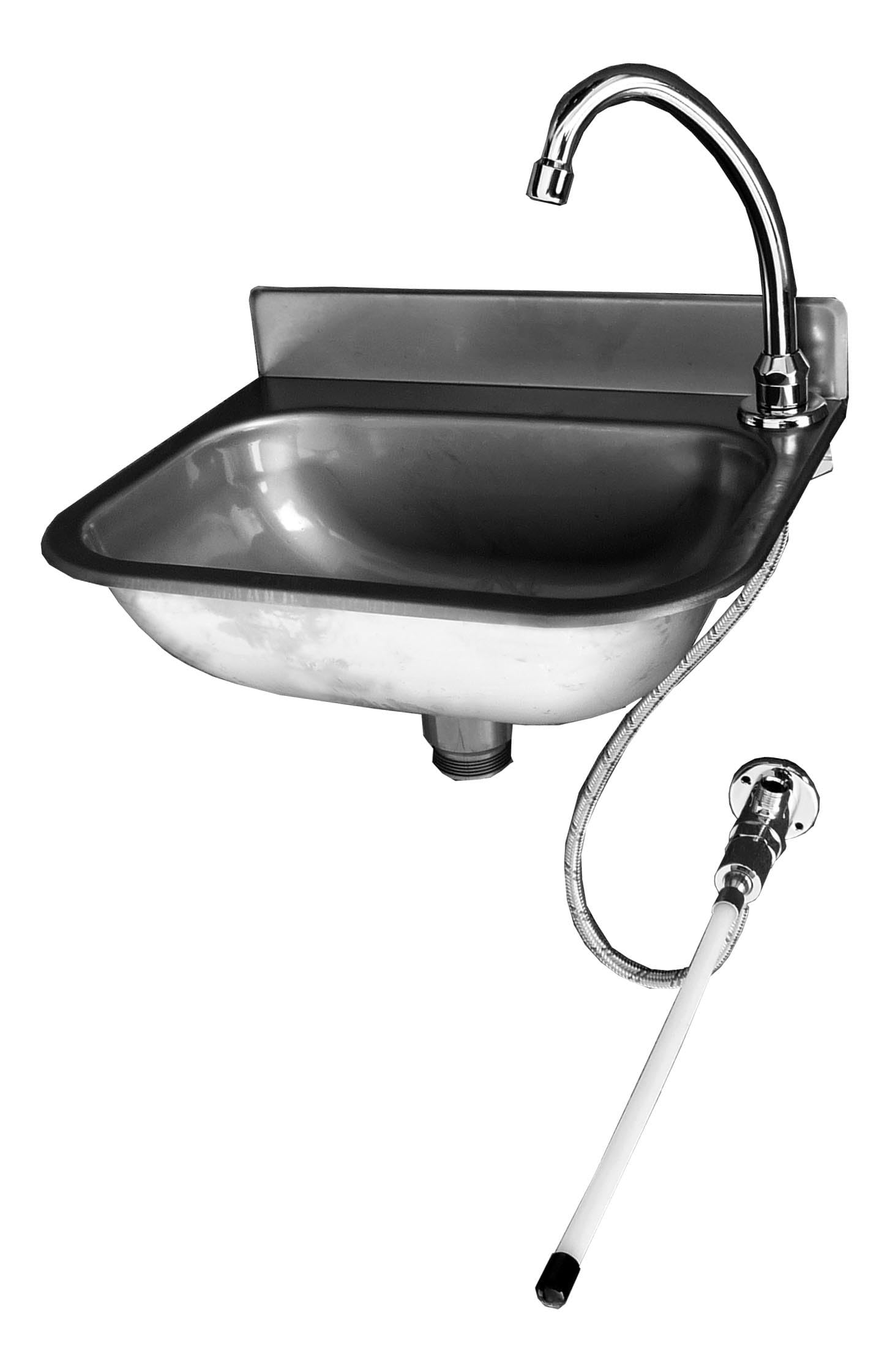 L2g Lave-Mains Éco Inox Dossert H. 50 mm - 380x310x190mm - Acier Inoxydable - Moderne - Montage Mural - 1 Trou