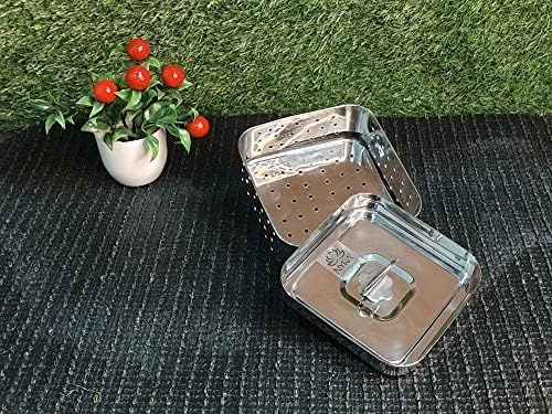Image of Nyra Stainless Steel Square Shape Paneer Maker /Tofu Press Mould with Lid - Cheese & Paneer Maker (Large)