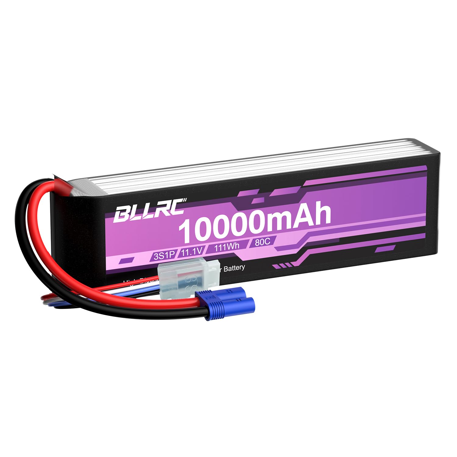 1PCS 11.1V 10000mAh 3S 80C LiPo-Akku mit EC5-Stecker für RC-LKW, Geländewagen, Quadrokopter, Fotodrohnen und Hubschrauber