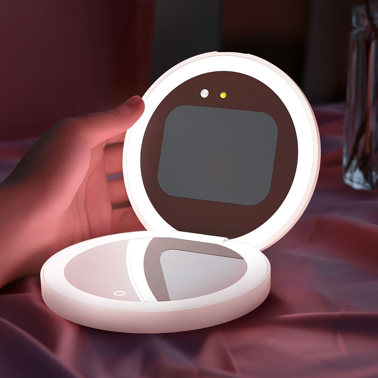 UV Spiegel Für Sonnencreme Test Sonnenschutz Test Zubehör Mit LED Licht | Tragbarer Make-Up-Spiegel Für Mädchen, Damen, Mütter, Salon, Zuhause, Reise, Badezimmer, Schminktisch, Auto, Büro und