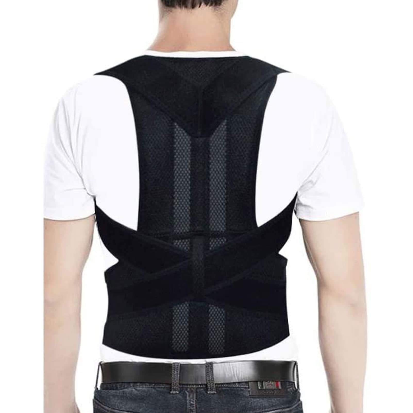 S-5XL Plus Size Correttore posturale Spalla posteriore regolabile Cintura lombare Clavicola Supporto per colonna vertebrale Rimodella il tuo corpo Tutore per alleviare il dolore alla parte superiore e
