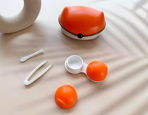 Miniatura 10 de Kit de estuche para lentes de contacto, estuche lindo para libro de colores, kit de almacenamiento de viaje portátil con espejo, recipiente, pinzas,