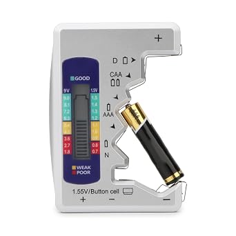 Rongon Battery Tester, Digital Universal Batteries Checker, Multi Purpose Small Battery Testers for AA, AAA, C, D, N, 9V 6F22 Batteries and 1.55V Button