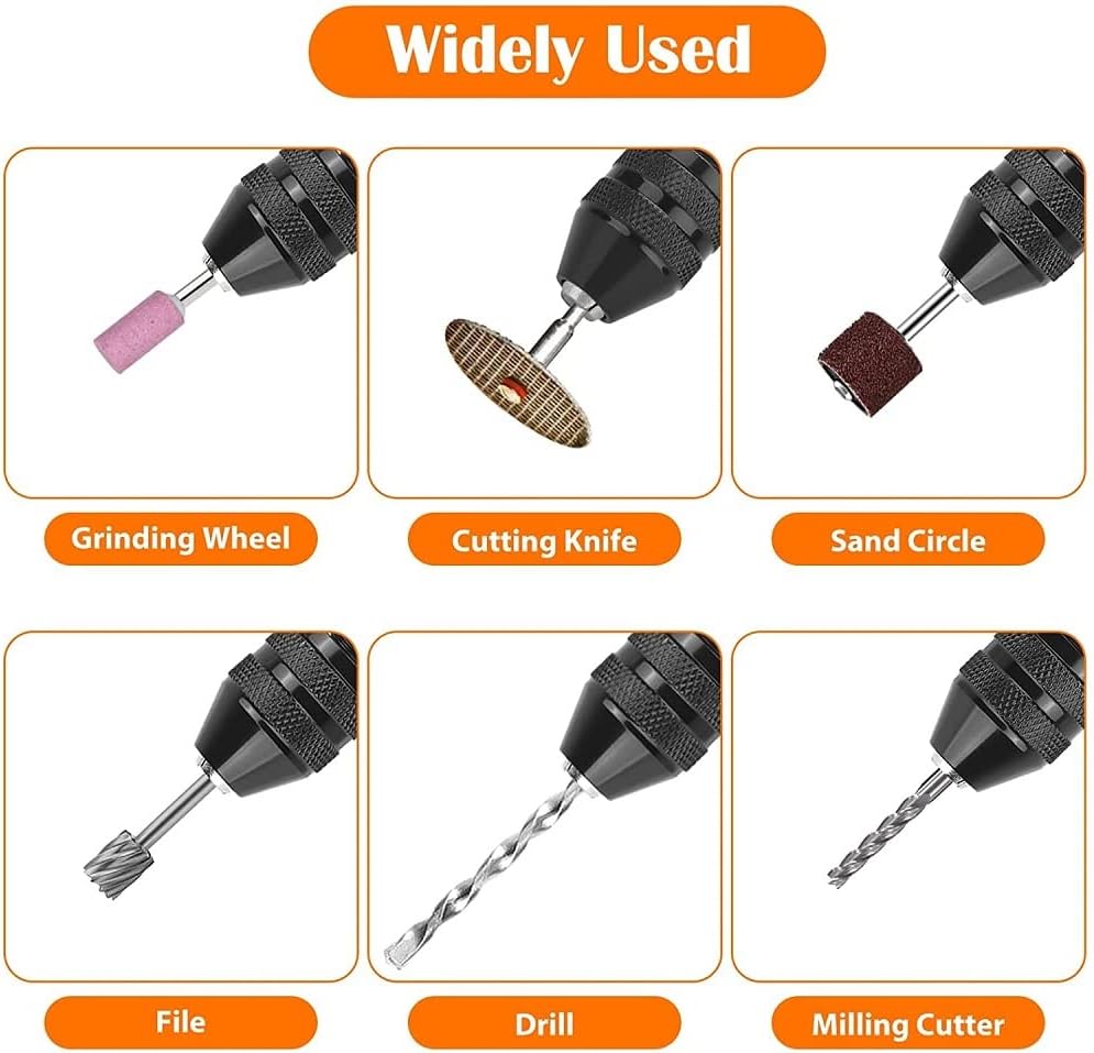 Keyless Drill Chuck 0.8 - 8 mm, 0.3 - 3.6 mm 1/4 Inch Hex Shank Drill Adapter Quick Change Converter Extension Screwdriver Drill Adapter for Hammer Drill Pack of 2