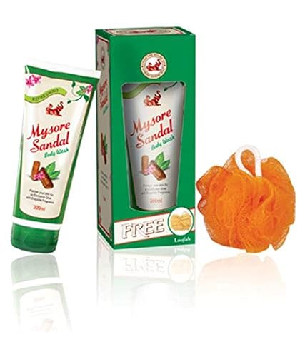 Mysore Sandal Body Wash, 200 ml with Free Loofah