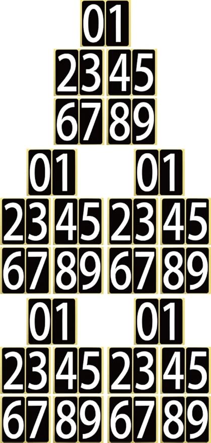 Amazon 数字 特大 白文字 シール 66w095 ナンバー ステッカー ゼッケン 防水 大きい ラベル 番号 ユポ Pp加工 耐候性 屋外 66 132mm 片 ０ ９の10種各1片 ５セット 66w095 車 バイク 車 バイク