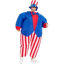 Inflatable Uncle Sam Costume Adult | July 4th, American Independence Day, Patriotic Party, Includes Hat
