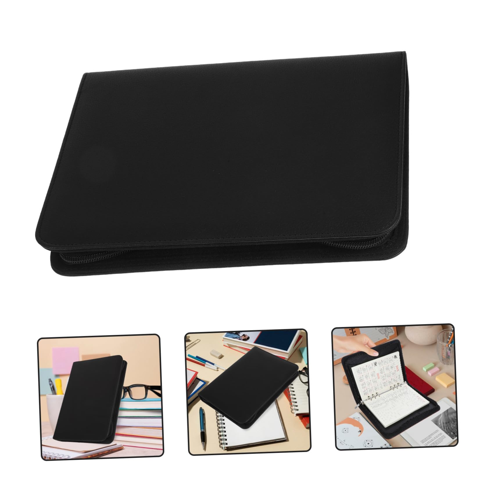 Carpeta de Anillas PU con Cremallera para Negocios Organizador de con Carpeta Portafolios Profesional con Cierre Seguro y Gran Capacidad para Oficina