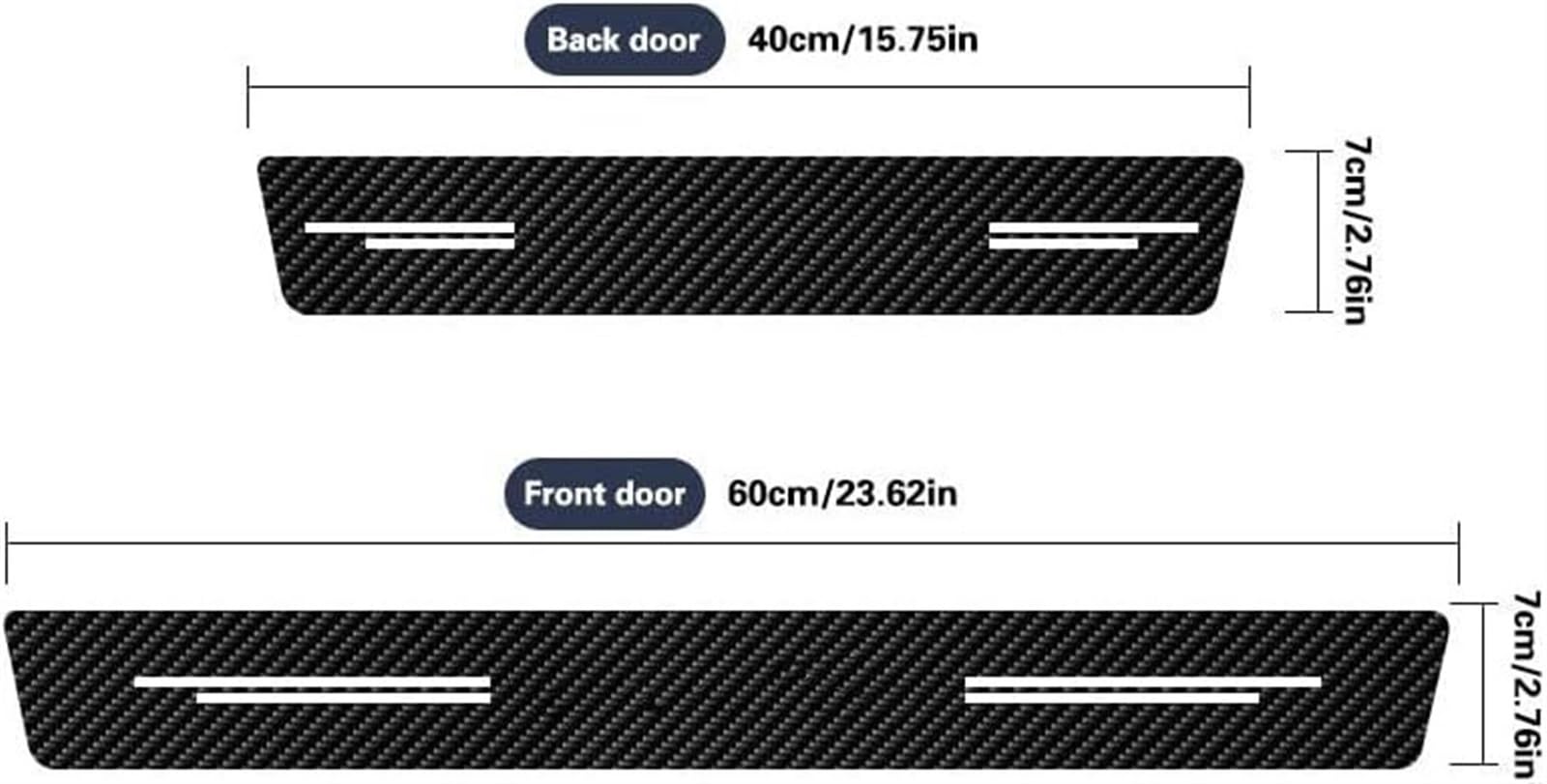 Tira de protección del Maletero 5 Protectores de umbral Puerta Coche Fibra Carbono, Pegatinas Cuero para Parachoques Trasero para Chrysler 200C