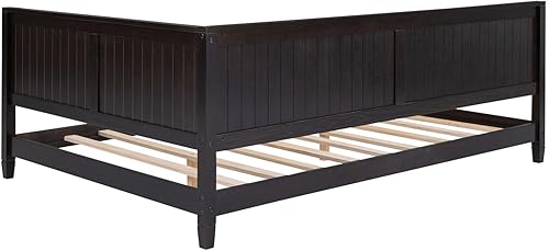 Miniatura 14 de Marco de cama de día matrimonial de madera, marcos de cama de día de tamaño matrimonial con soporte de listones de madera maciza, sofá cama de