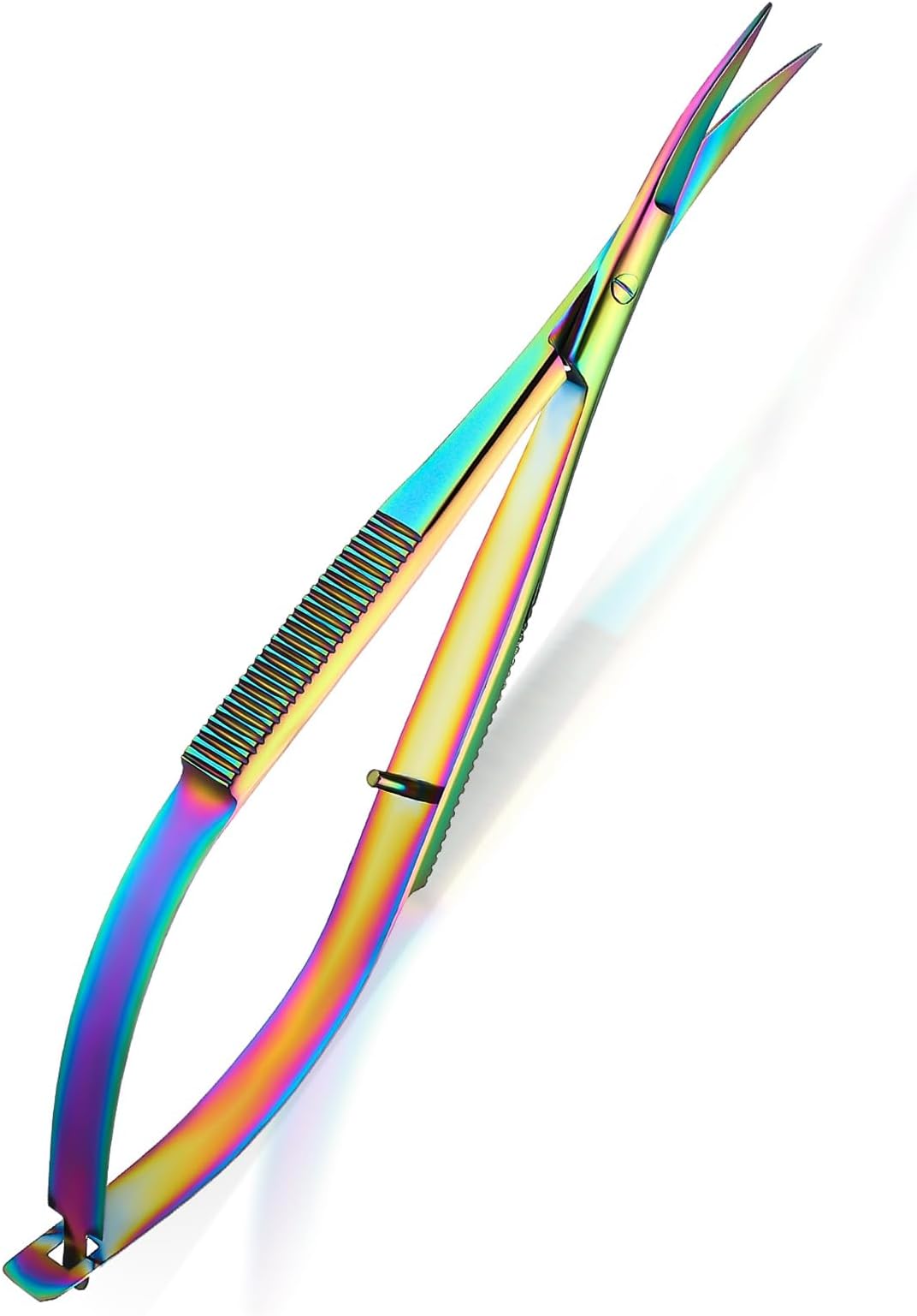 4.7 Inch Curved Stainless Steel Squeeze Scissors Grooming Trimming Scissors Eyebrow Embroidery Sewing Thread Snips Curved Tip Clippers Craft(Multicolor)