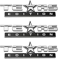 Vista 7 de 1 emblema de edición de Texas plateado, negro, plateado y rojo, todo negro/negro y rojo/bandera estadounidense plateada, bandera estadounidense