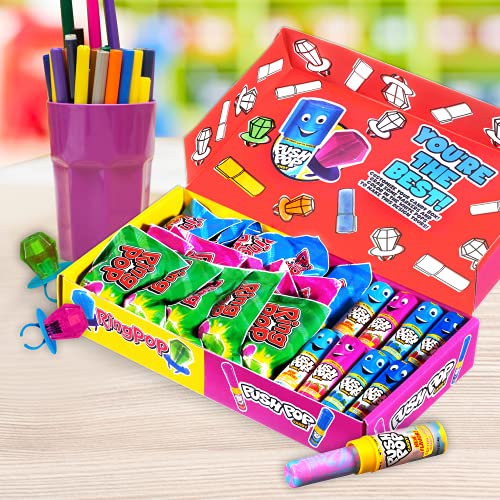 Ring Pop Push Pop 30 Count Candy Box - Assorted Back To School Fruity Lollipop Gift Box - Fun Back To School Candy For School Treats & College Care Packages #TOP2