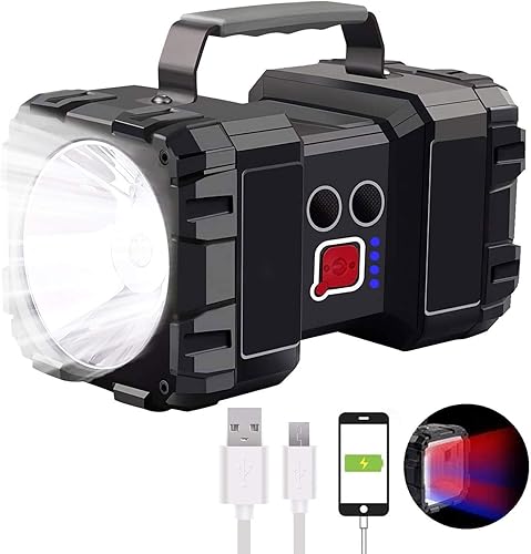 Linterna de foco recargable linterna de foco LED de alto lúmenes 20 horas de espera ultra larga 34 modos de luz linterna táctica LED de mano