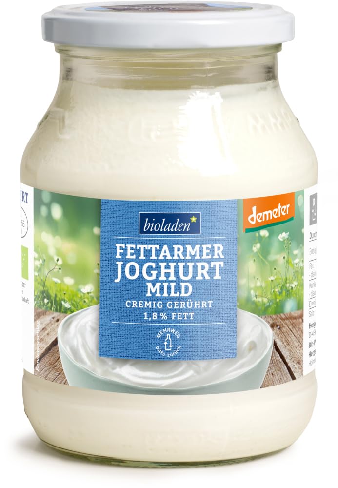 Fettarmer Joghurt mild im Glas, 1,8% Fett, Demeter 6 x 500 g