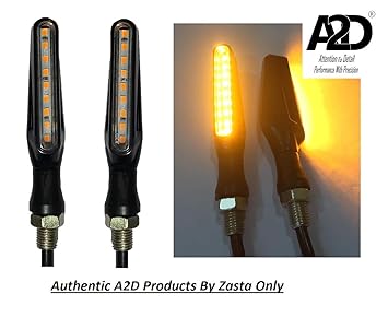 A2D Bike KTM Style Sleek Amber High Glow High Power SMD LED LED Indicators Set of 2 For Honda CB Unicorn Dazzler
