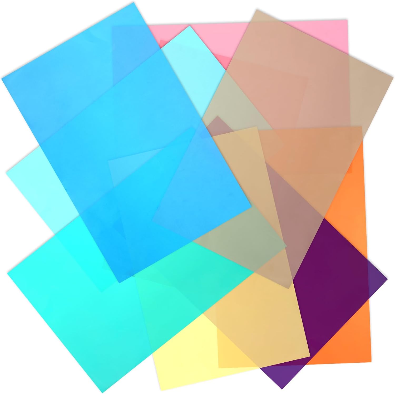 27 Pcs Transparent Colorful Decorative Window Film Anti UV Colorful Adhesive Vinyl Heat Insulation Solar Window Tinting Sheets Glass Film for Christmas Home Decoration (9 Colors, 7.9 x 11.8 Inch)