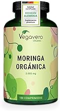 Organic Moringa Oleifera Tablets 2000mg Vegavero® | NO Additives | Pure Moringa Powder from Sri Lanka | Lab-Tested & Non-GMO | Malunggay Supplement | 180 Organic Moringa Tablets | Vegan