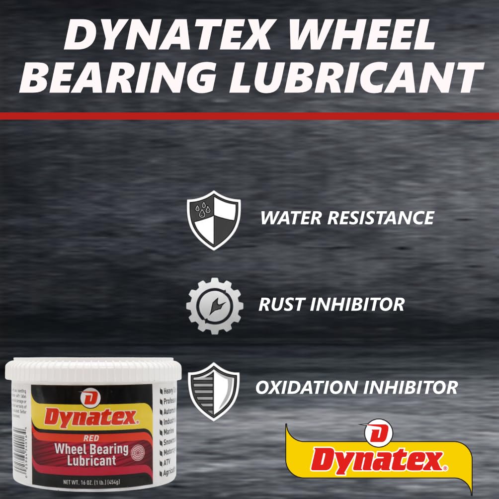Dynatex Hi-Temp Wheel Bearing Grease 16 oz Tub - Lithium Complex NLGI #2, Dropping Point >500°F, High EP & Anti-Wear, Multi-Purpose