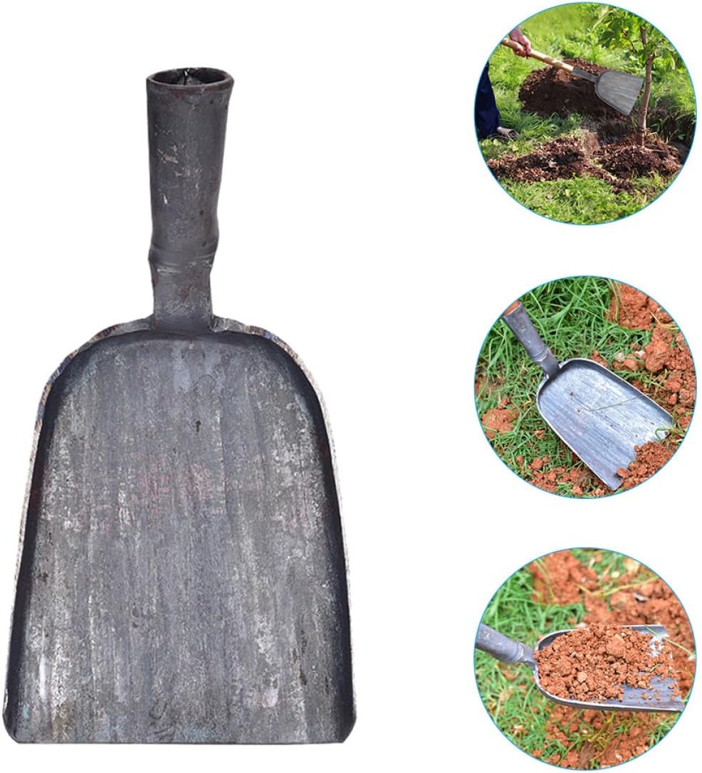 TIDTALEO Heavy Duty Steel Ash Shovel for BBQ and Fireplace Ergonomic Multi-Purpose Coal Scoop for Kitchen Dust Pan and Soil Shoveling Coal Shovel for Household Use