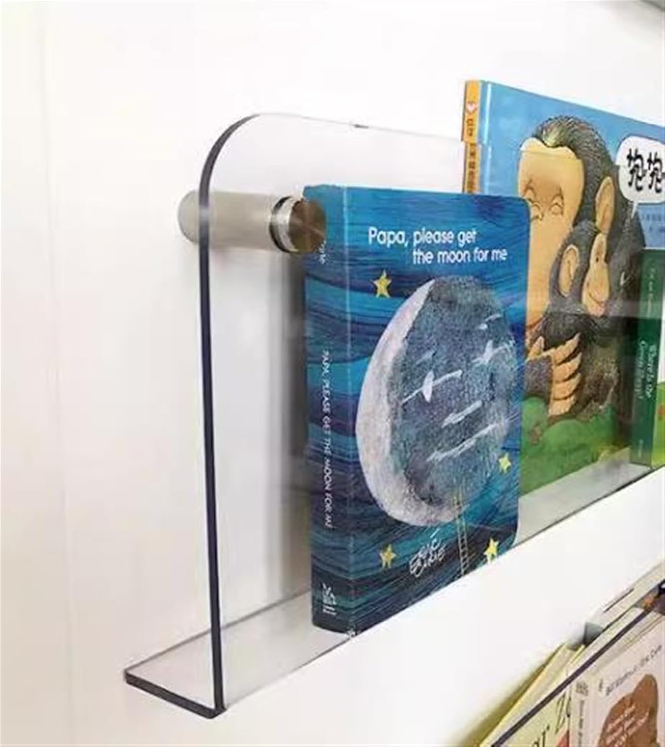 Magazine holder wall mount acrylic shelf, Acrylic Brochure Holder,Clear Wall Mounted Bookshelf Magazine Rack Literature Storage(80cm/31in)