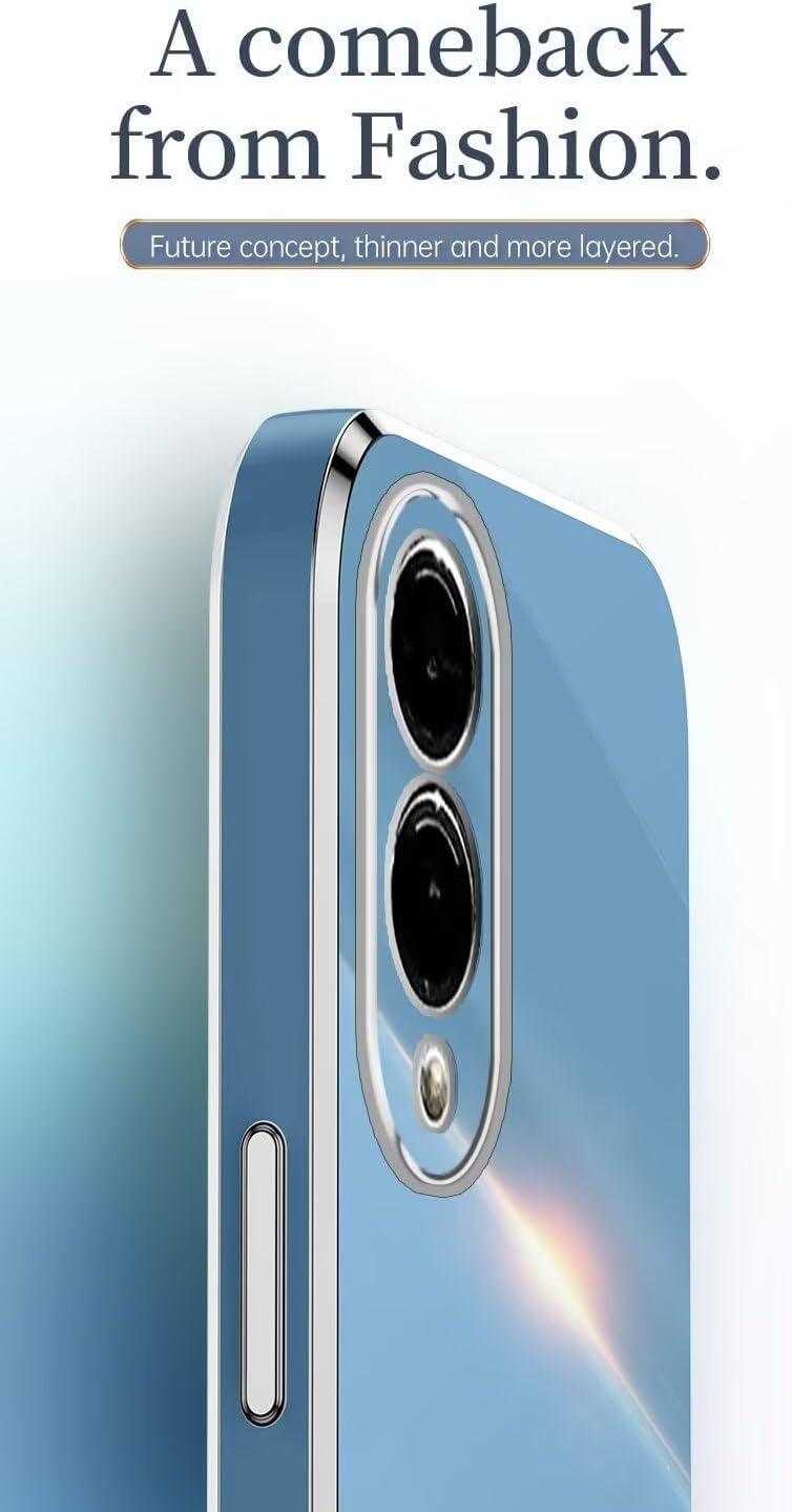 coque Samsung s25 Edge – RankOne Coque de téléphone compatible avec Samsung Galaxy S25 Edge (6,7 pouces), coque de téléphone portable en silicone avec cadre de galvanoplastie – Blanc