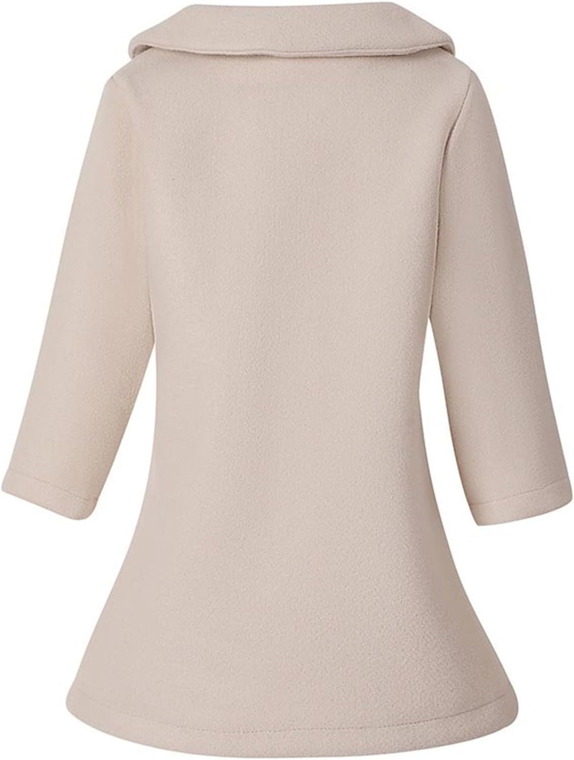 The Back View of a Neutral-Toned Girls' Winter Coat