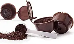 2 copos de filtro de café reutilizáveis – cápsulas de café recarregáveis para cafeteiras, marrom