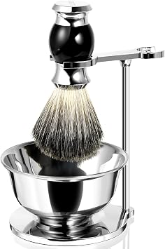 3-in-1 Men's Shaving Set, Men's Shaving Holder,Shaving Bowl, Shaving Brush