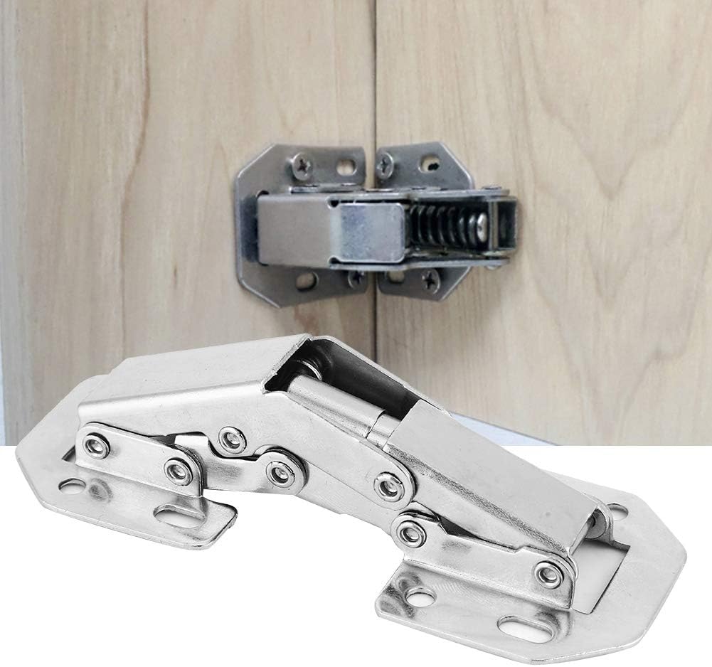 10 Pieces Cold Rolled Steel Bridge Shape Cabinet Door Hinges - Surface Plated - Free Punch Design for Special Angle Cabinet Doors and Furniture Hardware - No Drilling Required - (4 inch pin Hinge)