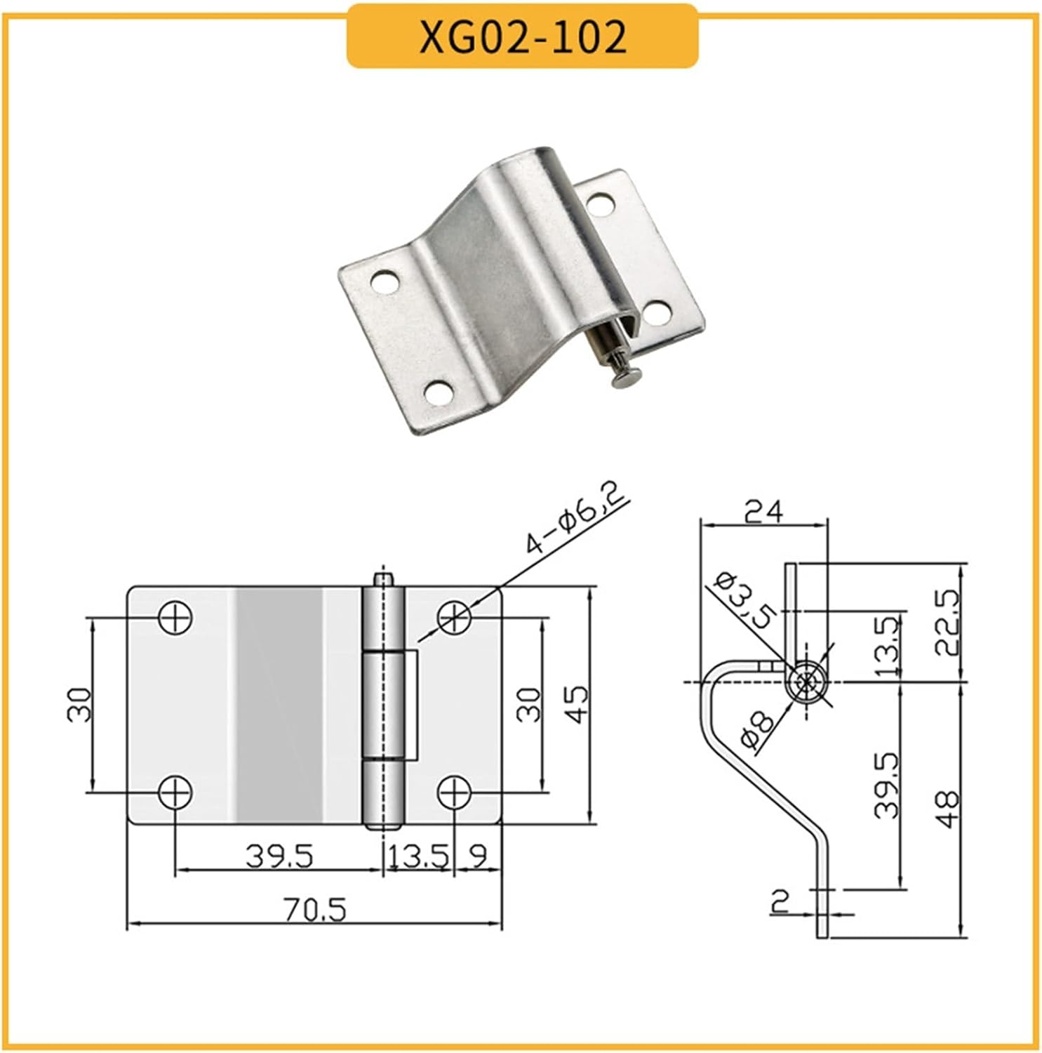 304 Stainless Steel Curved Convex Seamless Hinge Mechanical Hinge for Industrial Cabinet Door(HT059A-1)