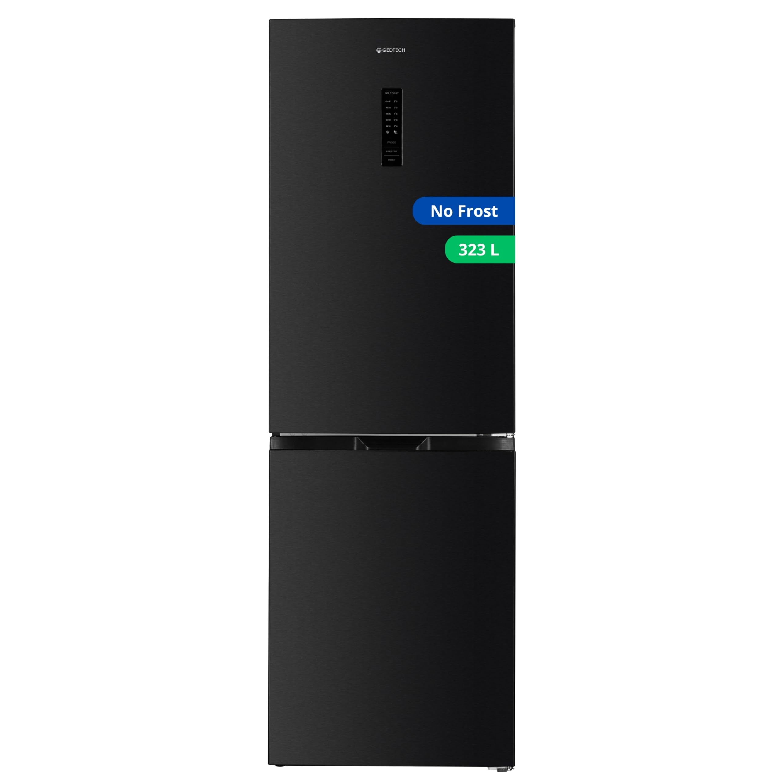 GEDTECH Réfrigérateur combiné congélateur bas 323L GCB323NFDX - No Frost - Dark inox