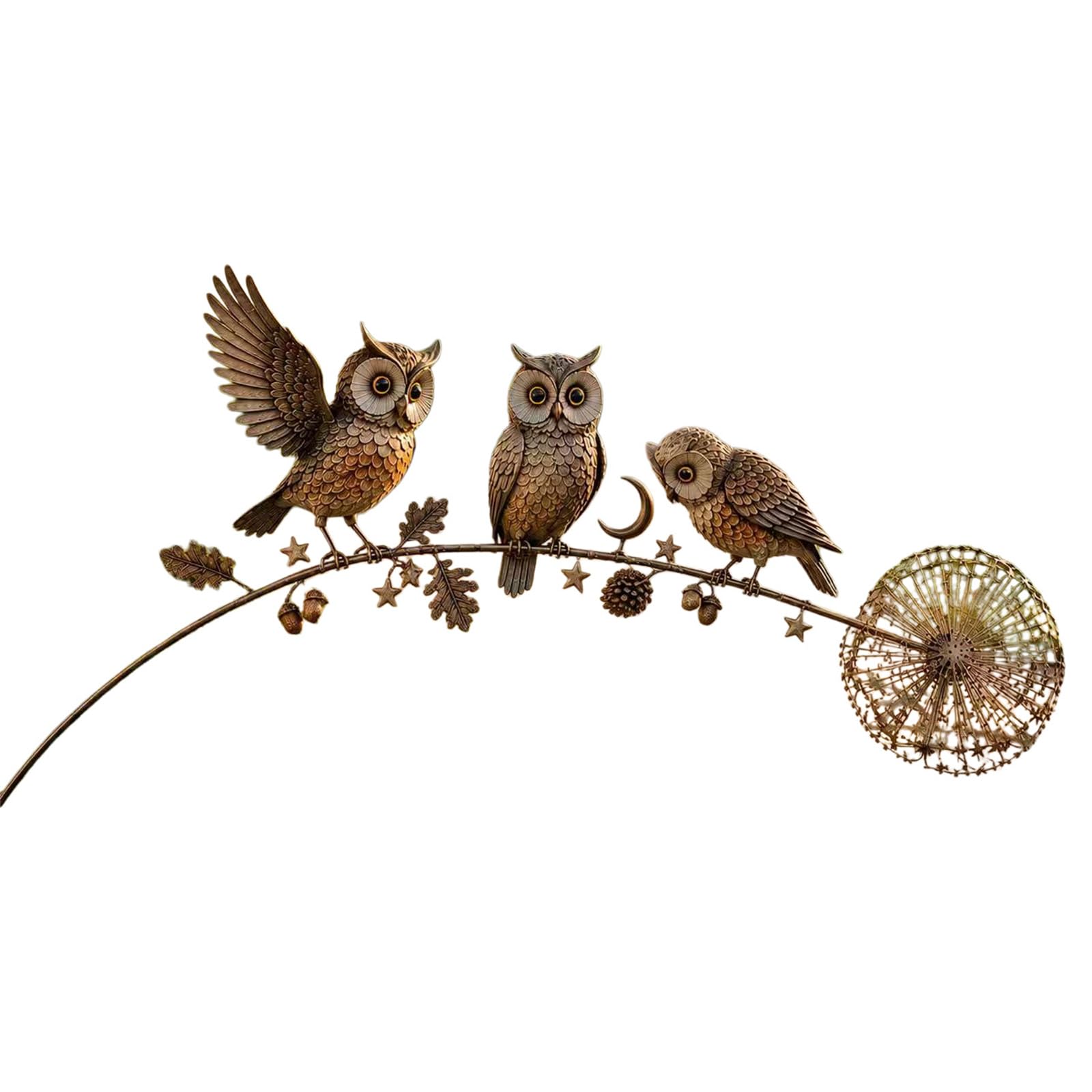 ZcxTry Robin Garden Art Stake, Rustic Robin Bird Yard Art Decorations with Dandelion Accent, Metal Robins Bird Garden Sculpture for Lawn Patio Flower Bed Backyard Walkway