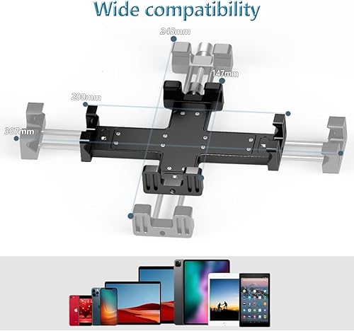 Miniatura 2 de Soporte de aluminio para tablet para automóvil con adaptador de cabeza de bola de 1 pulgada, compatible con brazo de doble enchufe de 1 pulgada y