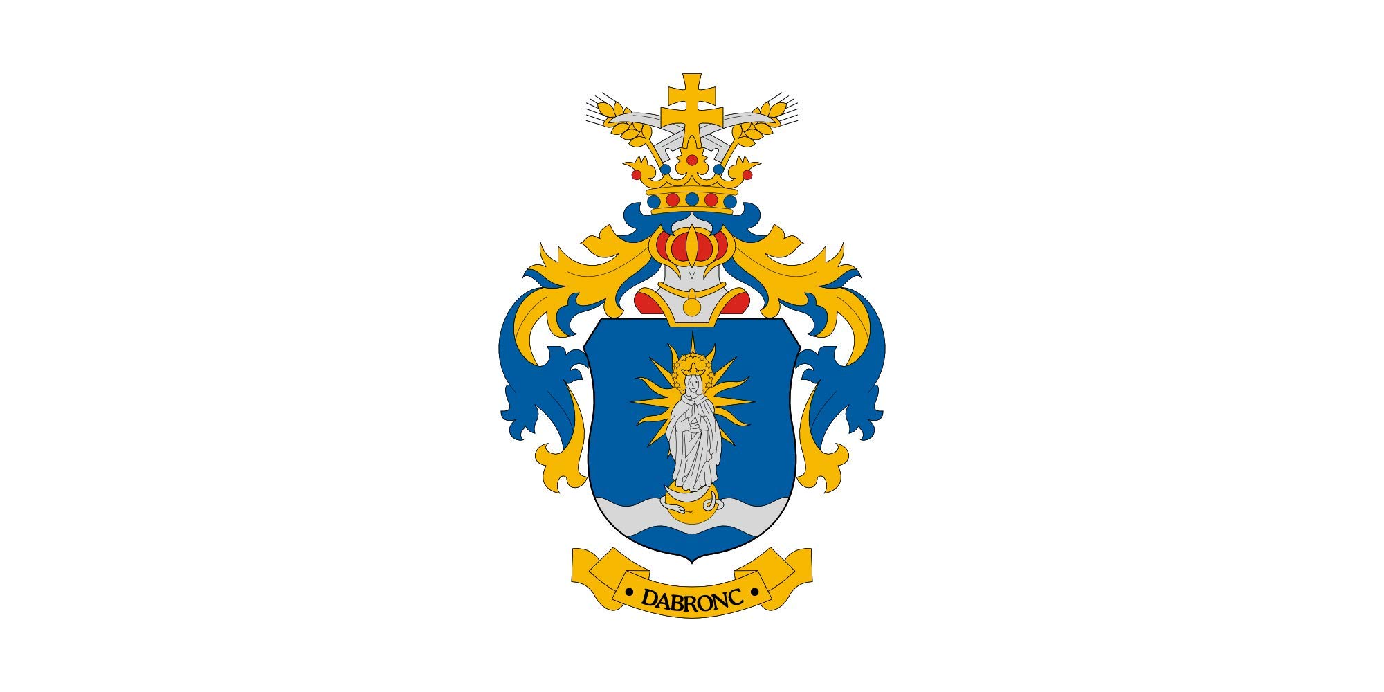 Drapeau large Dabronc officiel pour mât extérieur en tissu résistant
