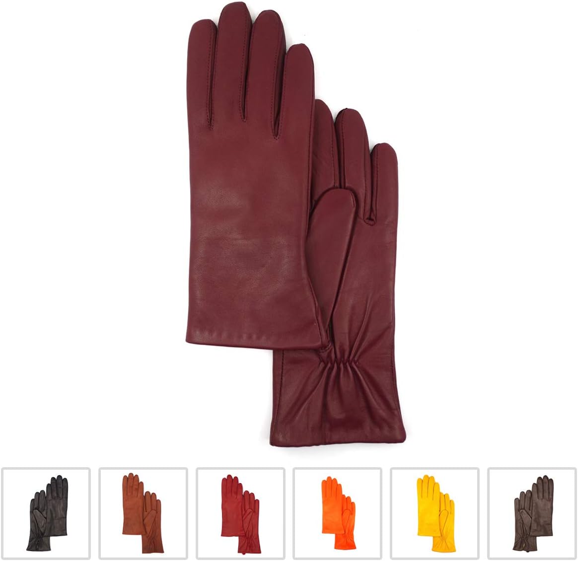MGGMOKAY Womens Nappa Lambskin Leather Gloves Warm Cashmere Lined - Image 2