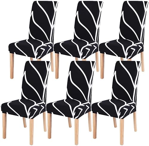 Miniatura 2 de Juego de 10 fundas para silla, fundas elásticas para sillas Parsons, de elastano, extraíbles, lavables, fundas protectoras para sillas de cocina,