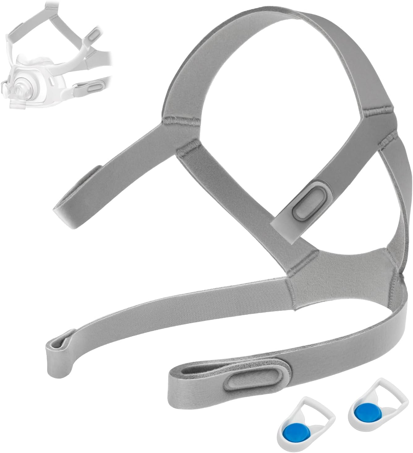 F40 Replacement Headgear Compatible with ResMed AirFit F40 Full Face Mask Strap, Adjustable Home Mask Headband with 2 Magnetic Headgear Clips, Standard F40 Head Strap