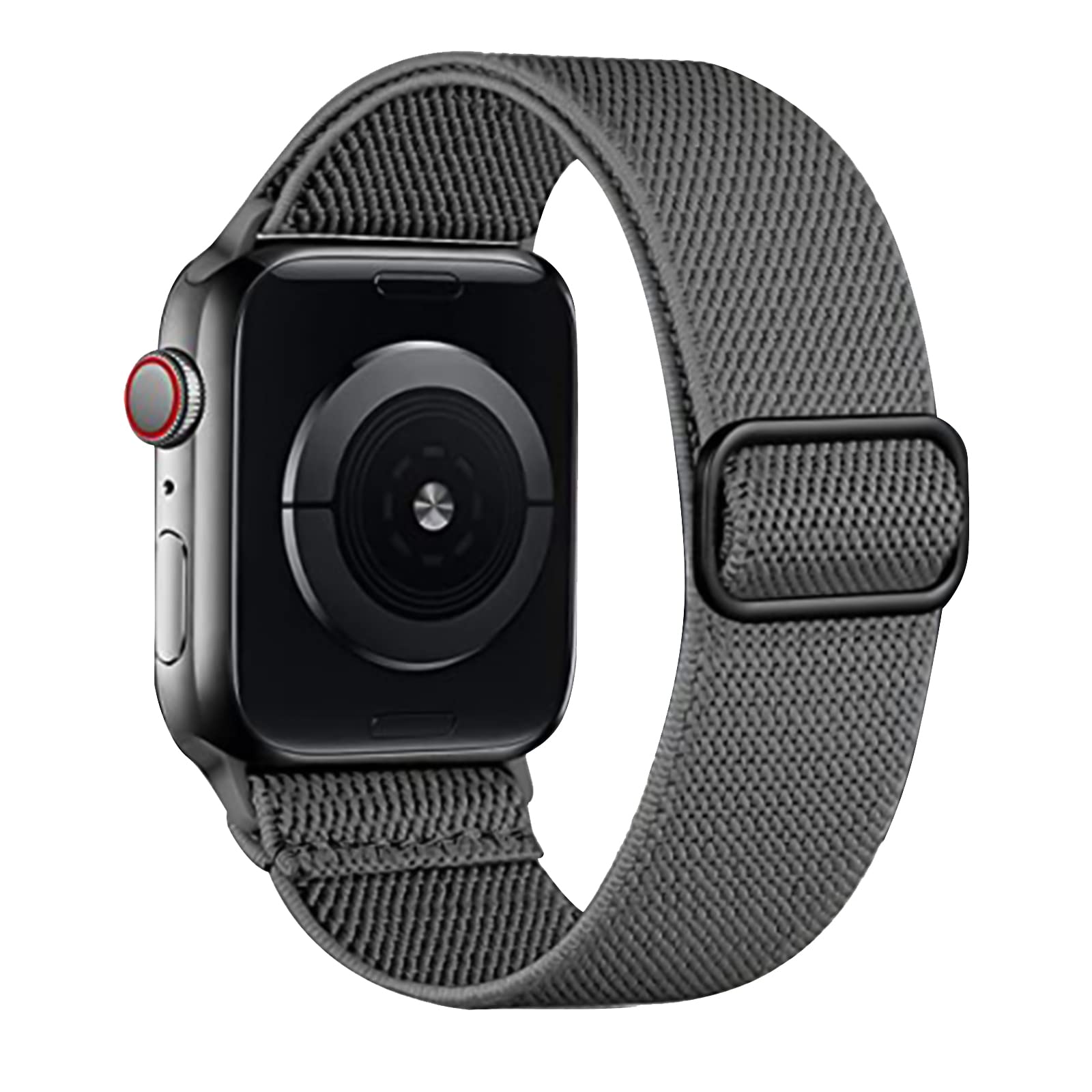 INFOSUN Stretchy Solo Loop Compatible with Apple Watch Band Strap 38mm 40mm 41mm, Adjustable Braided Elastic Nylon Bands for Apple Watch SE/iWatch Series 9 8 7 6 5 4 3 2 1（Grey, 38mm 40mm 41mm)
