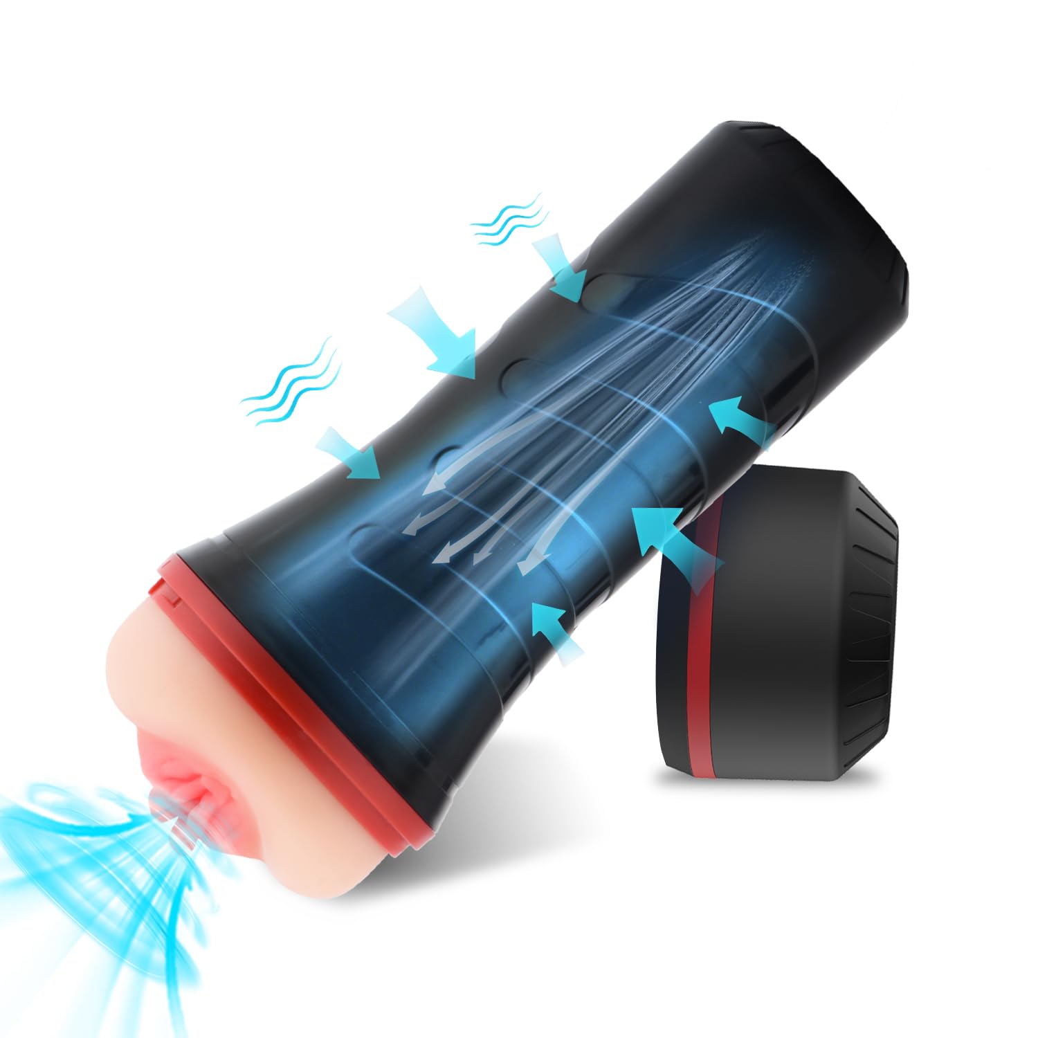 Masturbtore Uomo Automatico Realistico con Aspirazione Masturbtore per Uomini Sex Toys Masturbatore Uomo Sexy Shop Hot Oggetti Masturbatore Maschile Masturazione Realistico Uomo… (Nero)