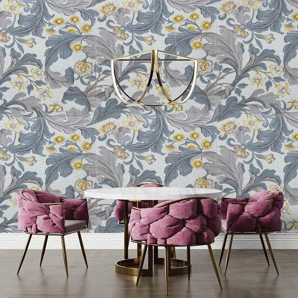Odzeni Vintage Floral 3D Foam Wallpaper, Grey Gold Grey Gold Flower - Image 7