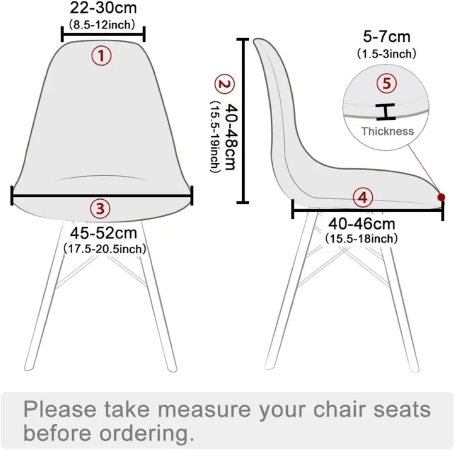 Waterproof Plain Shell Chair Covers Spandex Stretch Chair Protector Removable Chair Slipcovers Hotel Club Office Armless(Off-White)