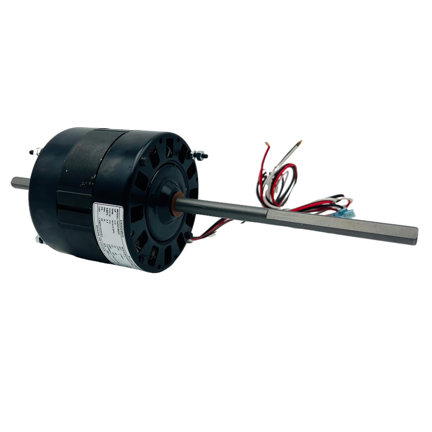 RV Air Conditioner Motor Replaces Fasco D1092 1/3 HP, 115 V, 1675 RPM, 2 Speed, 3.4 A, Double Shaft, Compatible with Coleman Mach 1468-3069, 1468-306, 7184-0432, 7184-0156, 7855MVA-A11U