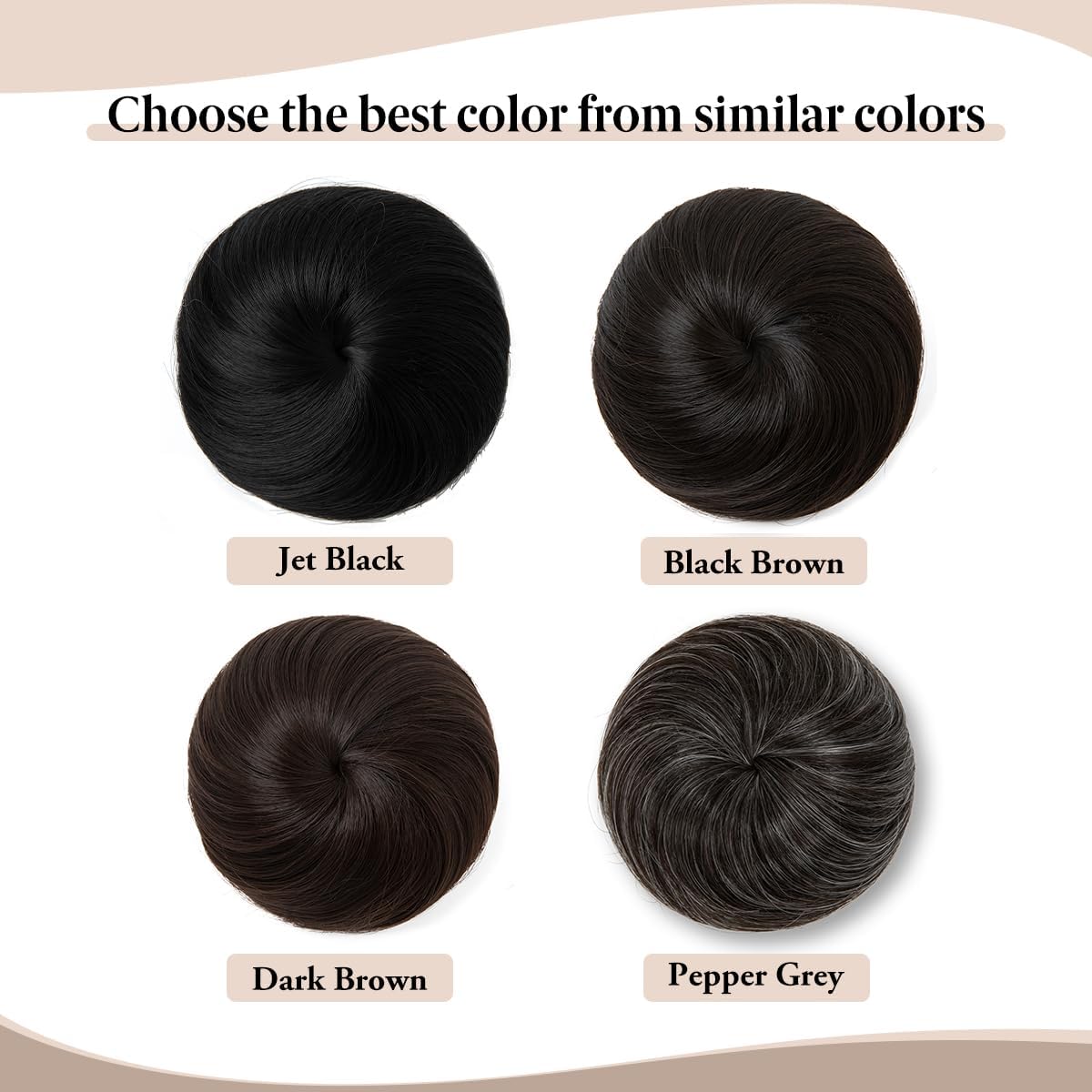 Sarla 40g Elegant Chignon Bun Straight Updo Hair Bun Hairpieces Synthetic Scrunchie Hair Bun Extensions Q3 (4# Dark Brown)