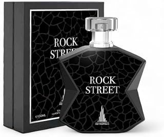 Metropolis Rock Street emper Eau de Parfum, Black Geometric Design, 100ml