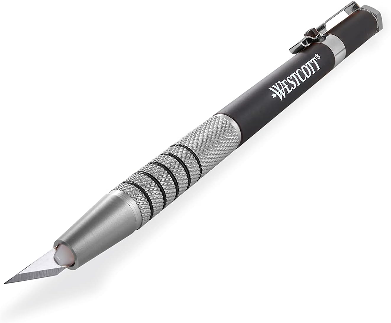 16963 Pen-Style Retractable CarboTitanium Bonded Hobby Knife, Silver